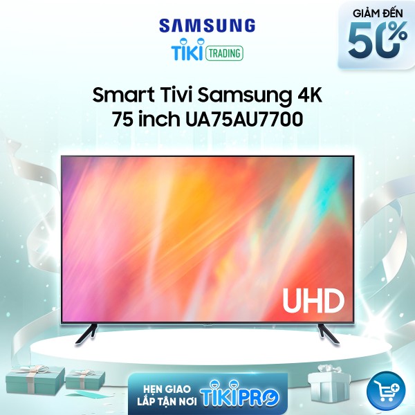 Smart Tivi Samsung 4K 75 inch UA75AU7700