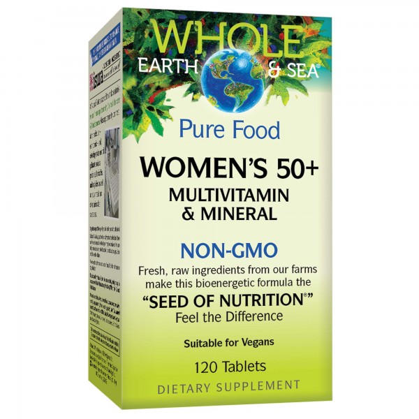 Whole Earth & Sea from Natural Factors, Women's 50+ Multivitamin & Mineral, Vegan, 120 Tablets