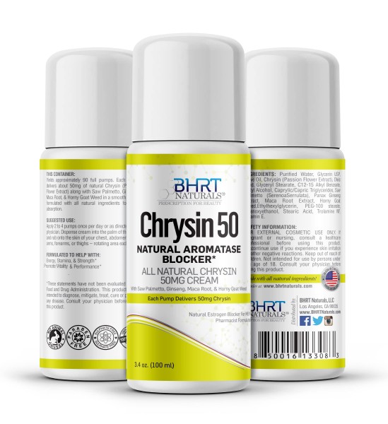 Chrysin Cream 50mg for Men - Natural Aromatase Inhibitor - Anti Estrogen Blocker Supplement - Support Hormone Balance - 90 Day Supply, USA Made, Ph...