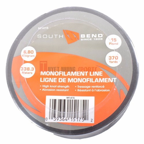 Dây cước câu cá monofilament south bend chịu lực 6,8 kg, dài 338,3 m