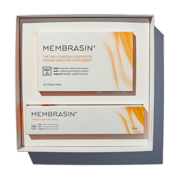 Membrasin® for Feminine Dryness - Natural & Estrogen-Free Moisturizing Supplement & Topical Vulva Cream Pack - Supported by Clinical Studies to Hel...