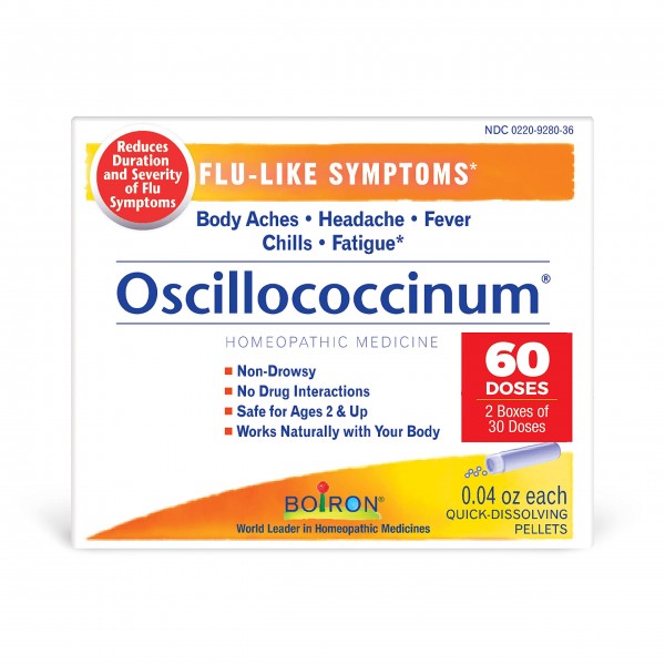 Boiron Oscillococcinum for Relief from Flu-Like Symptoms of Body Aches, Headache, Fever, Chills, and Fatigue - 60 Count (2 Pack of 30)