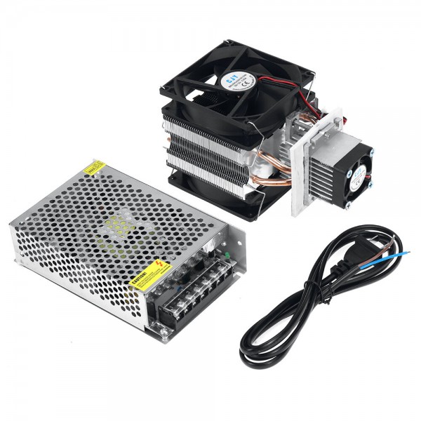 12V 10A Two-tube Cooler Semiconductor Refrigeration Cooling System DIY Kit for Mini Air Conditioner with Power Supply