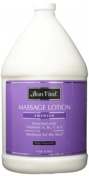 Bon Vital' Swedish Massage Lotion for Skin Tone Improvement, Dry Skin Repair, Increased Circulation, and Stress Relief, Great for Massage Thera...