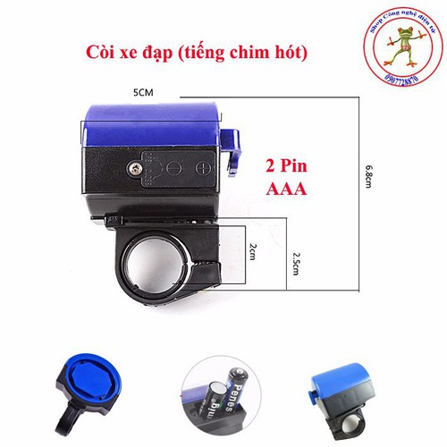 Còi xe đạp tặng kèm 2 pin aaa