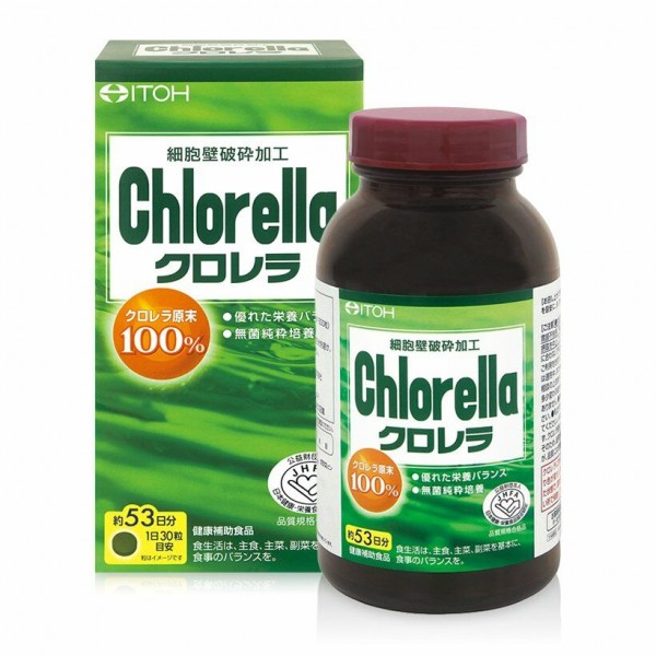 Thực phẩm chức năng ngăn bệnh tim mạch mỡ máu tảo Chlorella Itoh 1440 viên Số 1 Nhật Bản