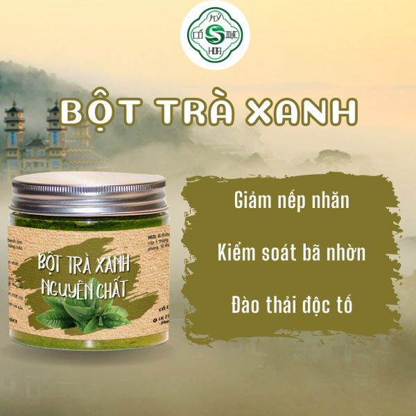 Bột trà xanh Cổ Dược Kỳ Hoa - Tiêu viêm dưỡng da làm chậm quá trình lão hóa mang đến cho bạn làn da tươi mới đẩy lùi mụn và sẹo