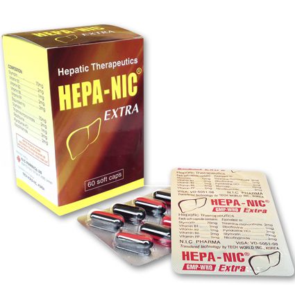 [ Chính Hãng] Hộp 60 viên uống Hepa-Nic Extra - Cho người suy chức năng gan hiệu quả