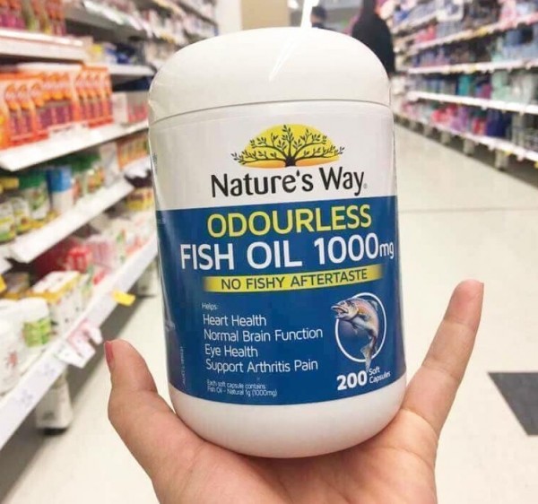 Dầu Cá Không Mùi Nature’s Way Odourless Fish Oil 1000mg 200 viên