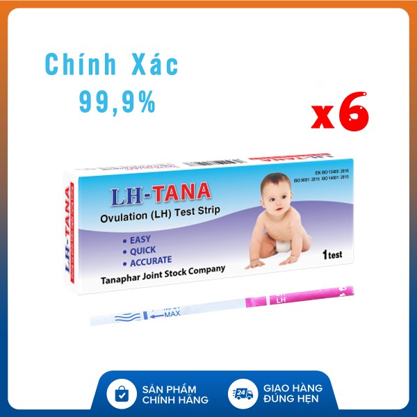 Combo 6 que thử rụng trứng - Dụng cụ phát hiện ngày rụng trứng LH- TANA - An toàn - Nhanh chóng - Đơn giản và Chuẩn xác