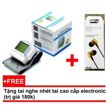 [HCM]MÁY ĐO HUYẾT ÁP CỔ TAY CAO CẤP ( TẶNG TAI NGHE NHÉT TAI TRỊ GIÁ 180K)