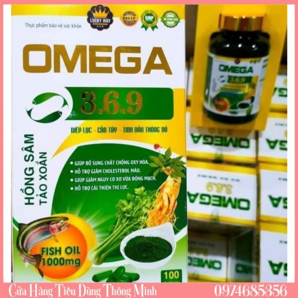 {Cam Kết Chính Hãng} Viên Uống Dầu Cá Omega 3-6-9 Hỗ Trợ Thị Lực Sáng Mắt (Hộp 100 Viên)