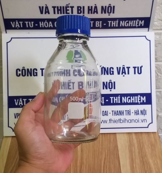 Chai trung tính trắng nắp vặn xanh 500ml phòng thí nghiệm